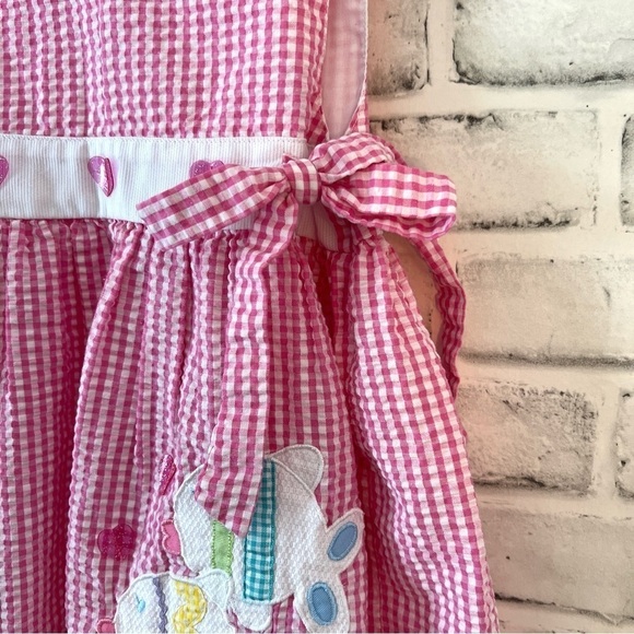 Samara Gingham Pinafore Dress with Fish girls size 2T - Picture 3 of 12